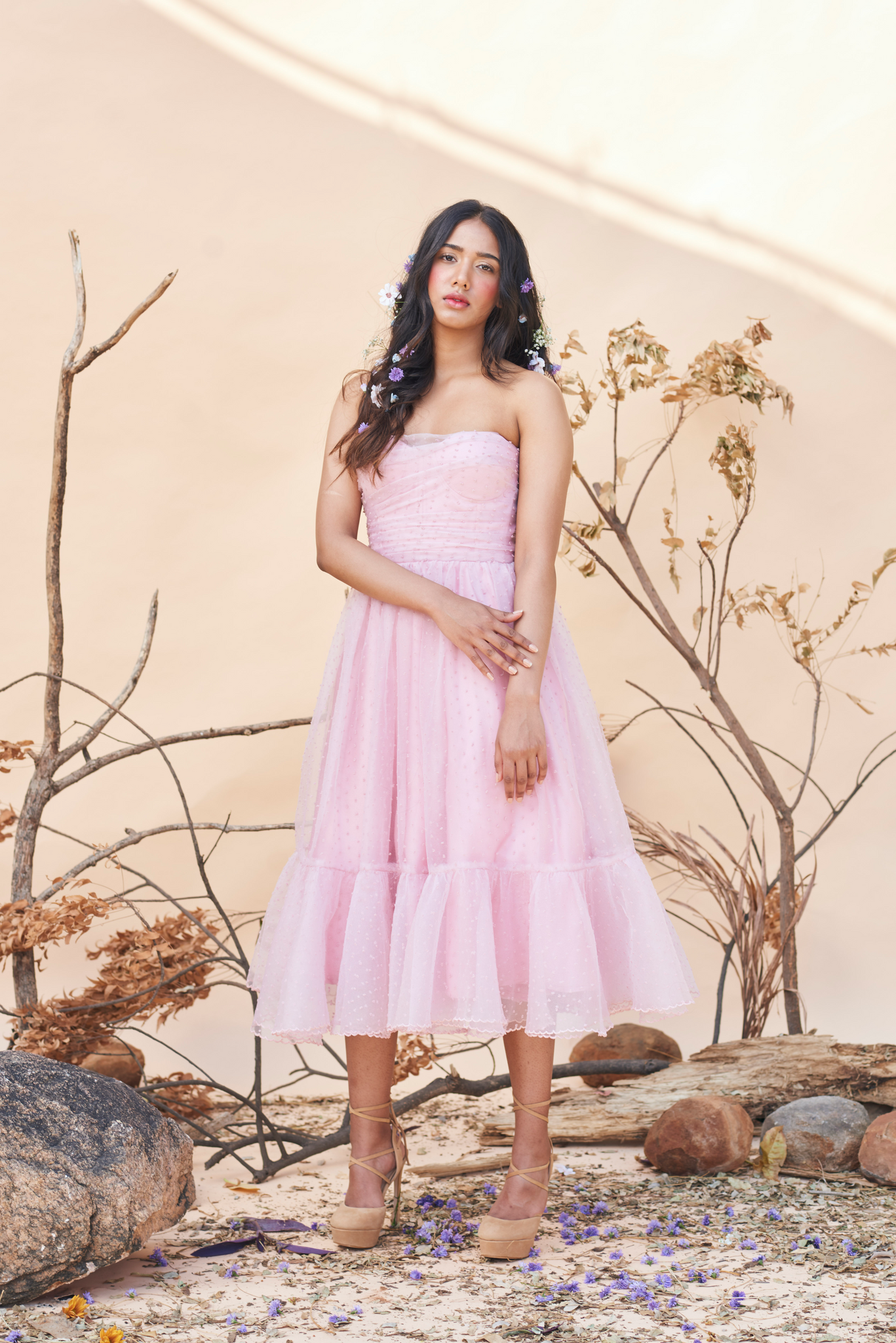 Pink one tier tube dress