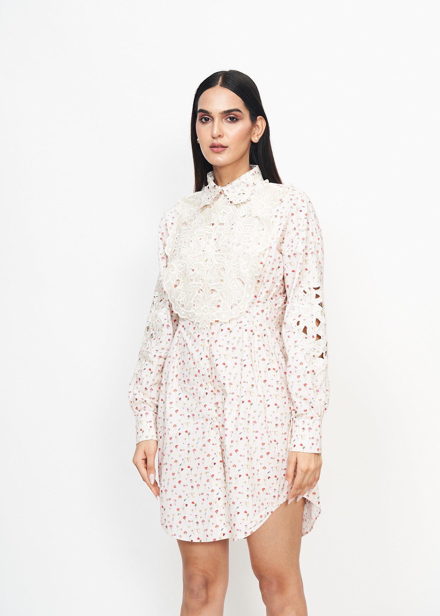 Wildflowers on Pearl Shirt Dress