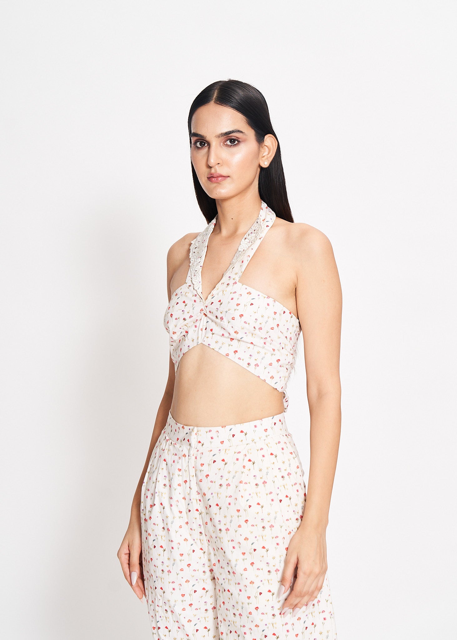 Wildflowers on Pearl Crop Top