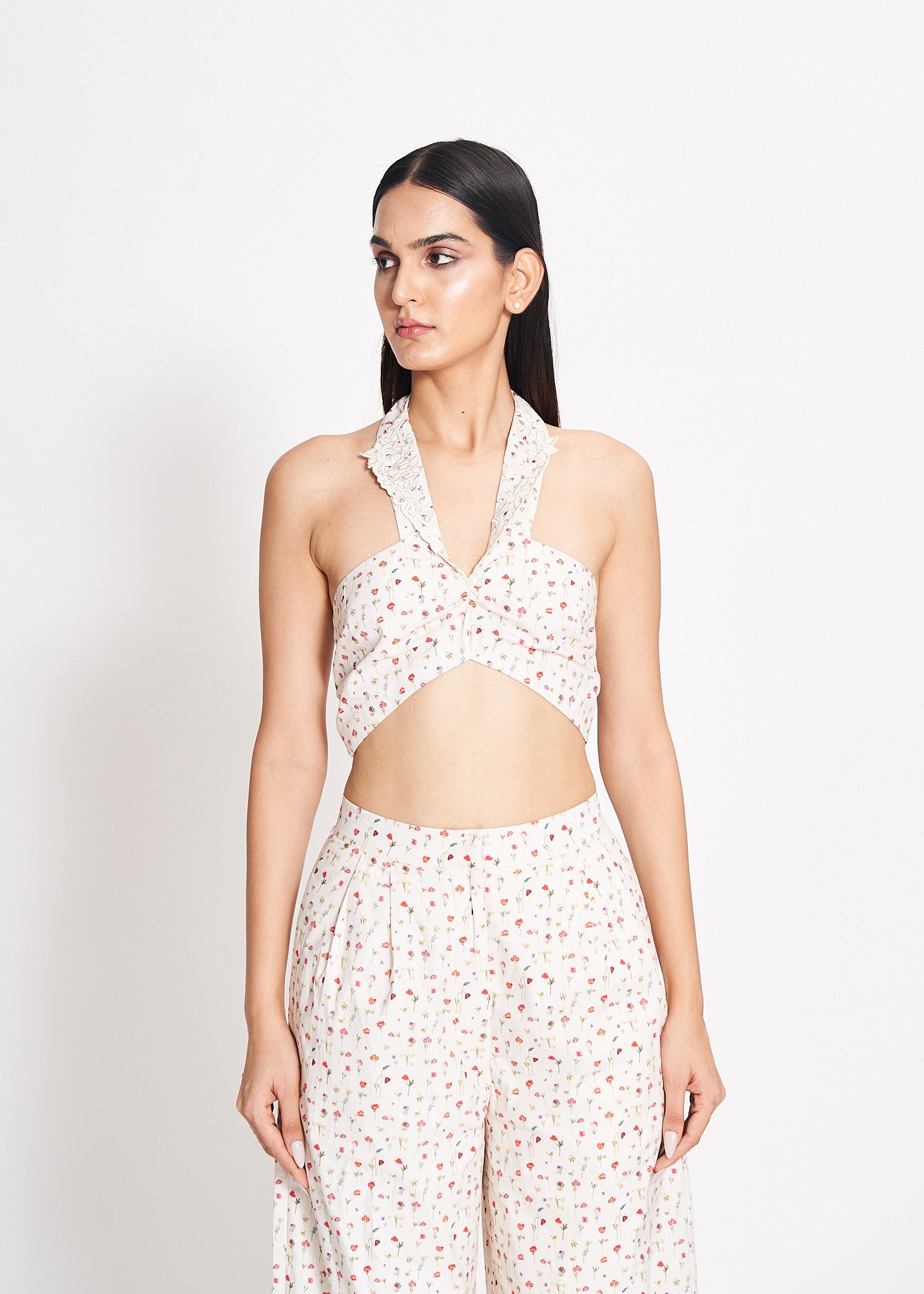 Wildflowers on Pearl Crop Top