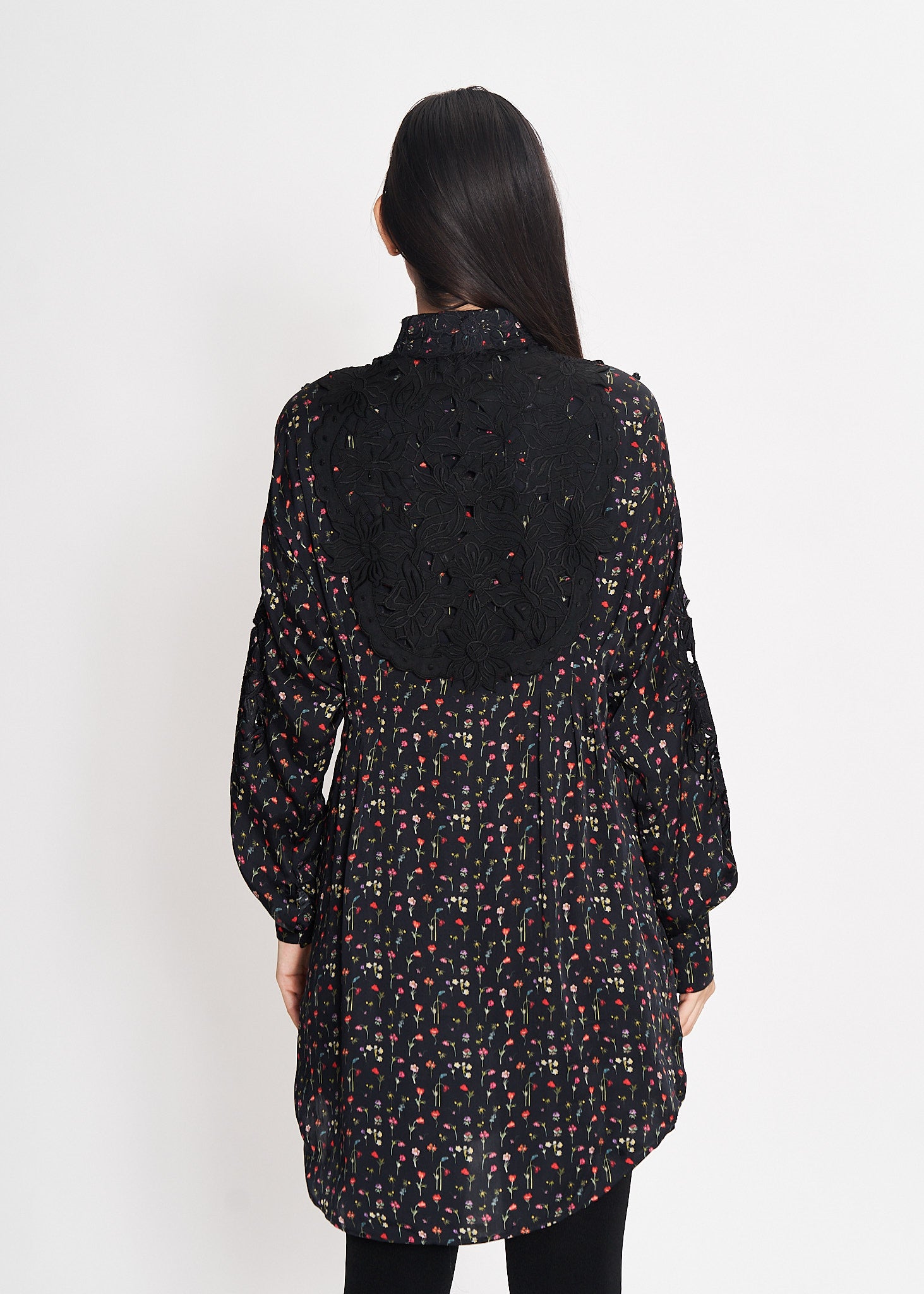 Wildflowers on Noir Shirt Dress