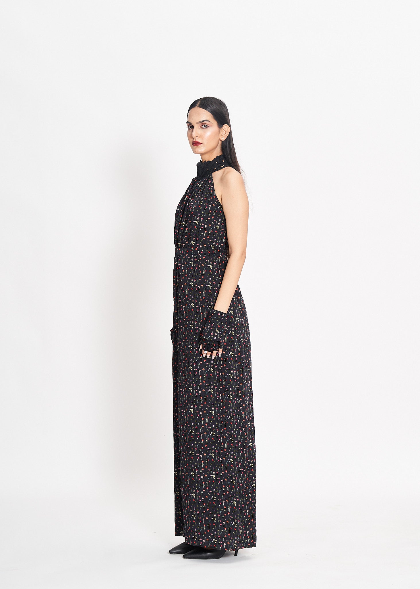 Wildflowers on Noir Jumpsuit