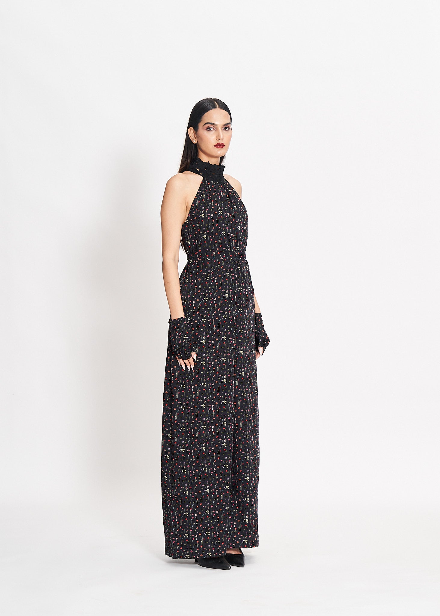 Wildflowers on Noir Jumpsuit