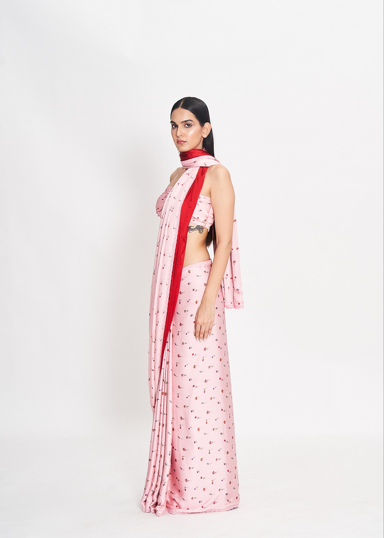 Wildflowers on Blush Saree and Blouse