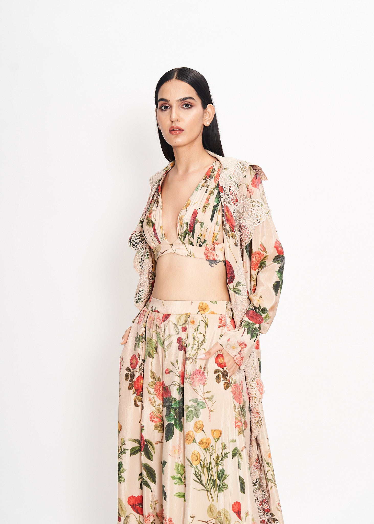 Fleur and Foliage Trench Coat