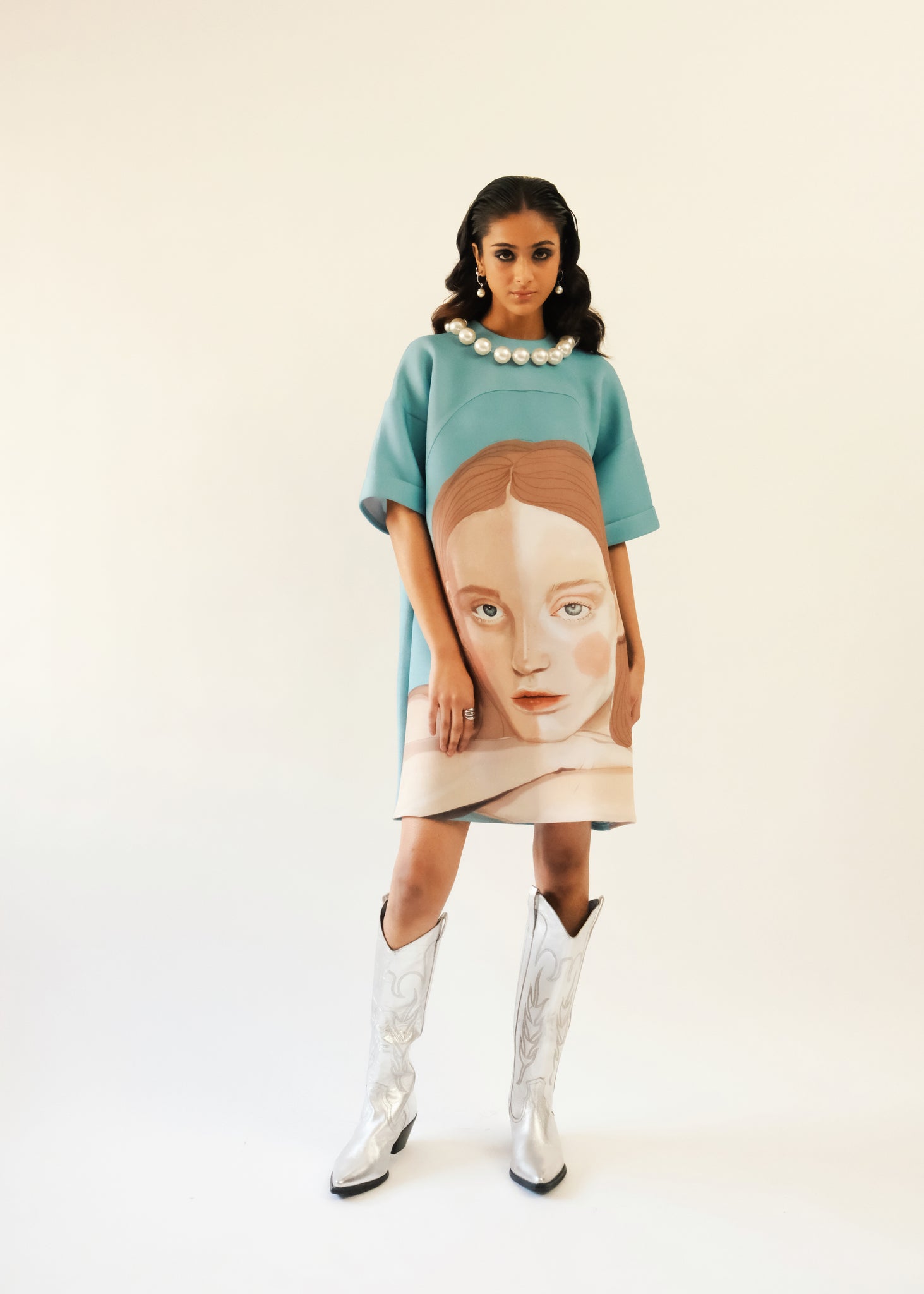 astrid shirt dress ASTRID PRINT MOONSTONE SHIRT DRESS Jarlie Wild