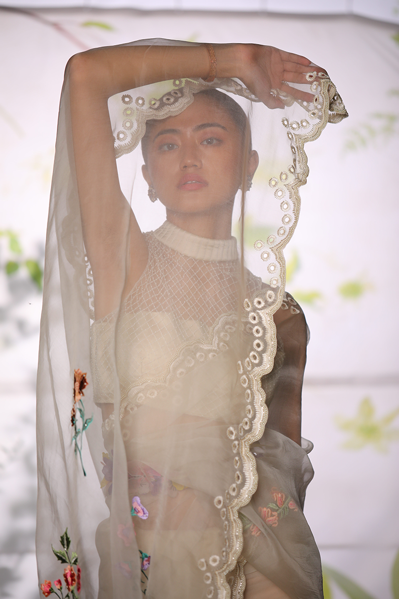 Botanical Organza Saree