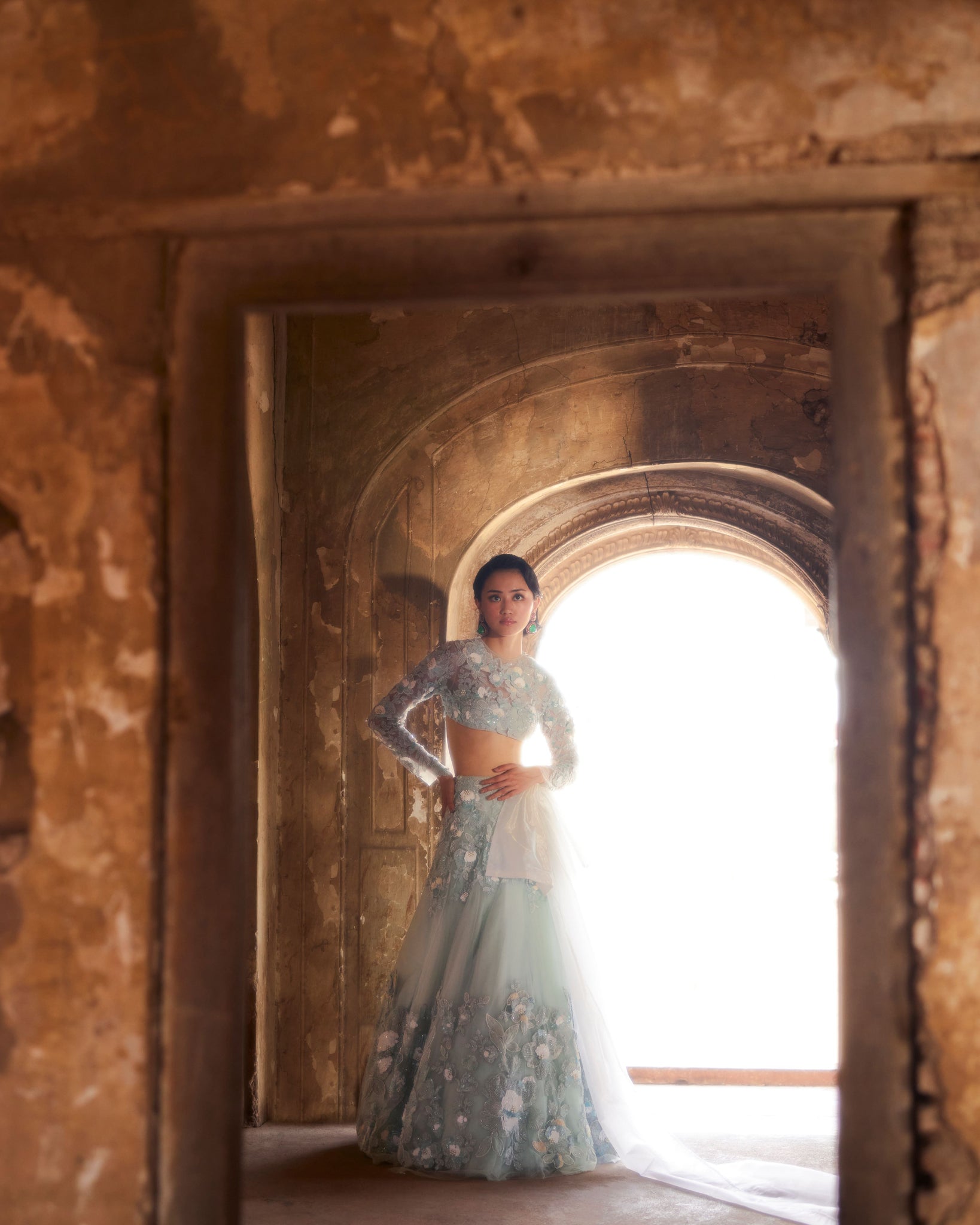 Blue Dahlia Lehenga Set