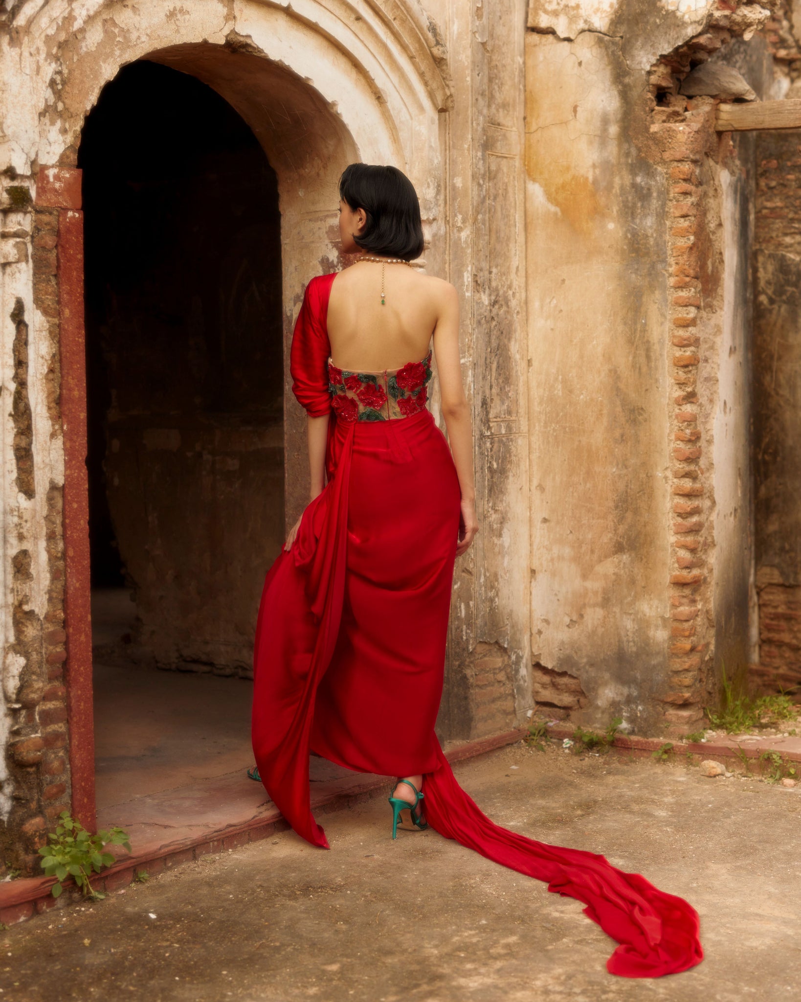 Hibiscus Pre-draped Saree