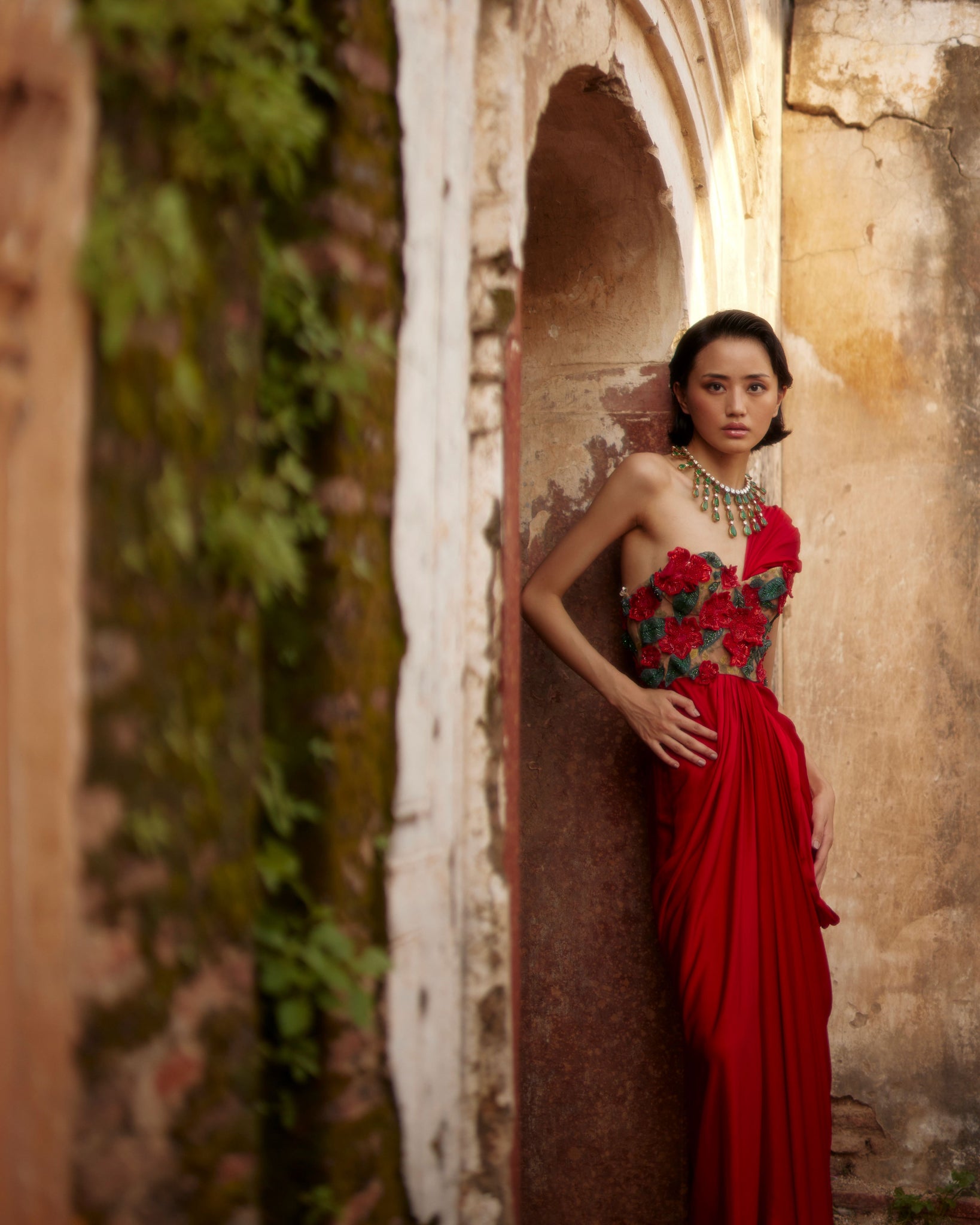 Hibiscus Pre-draped Saree