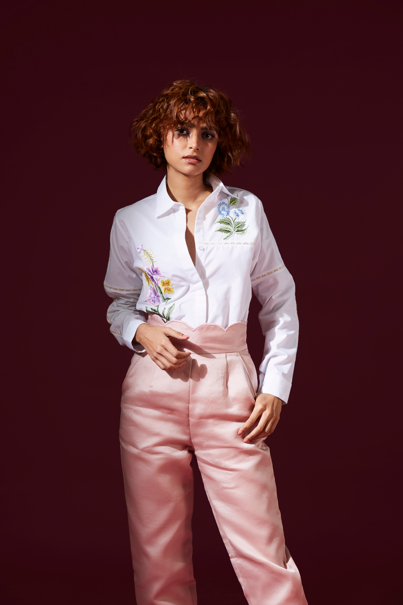 Blush Pink Scallop Pants
