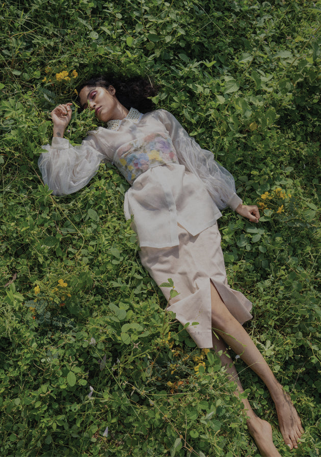 Ivory Organza shirt