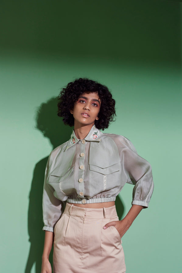 Khaki Pencil Skirt