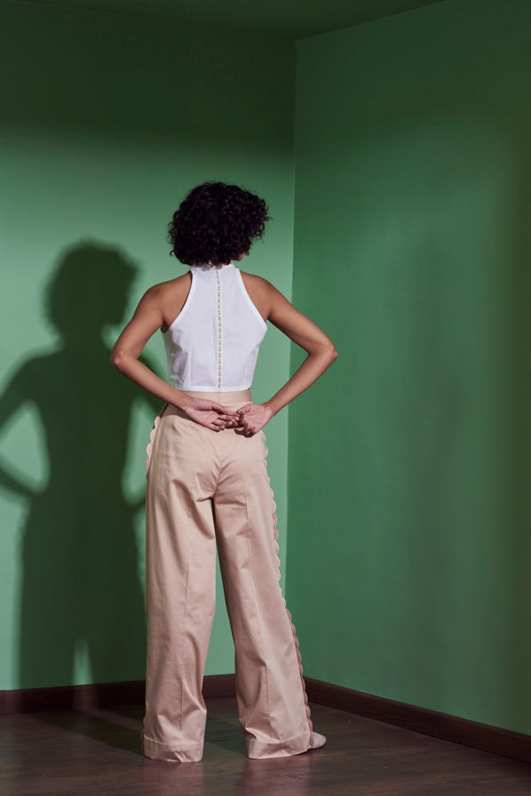 Khaki Flared Pants