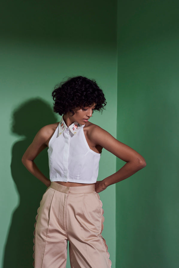 Khaki Flared Pants