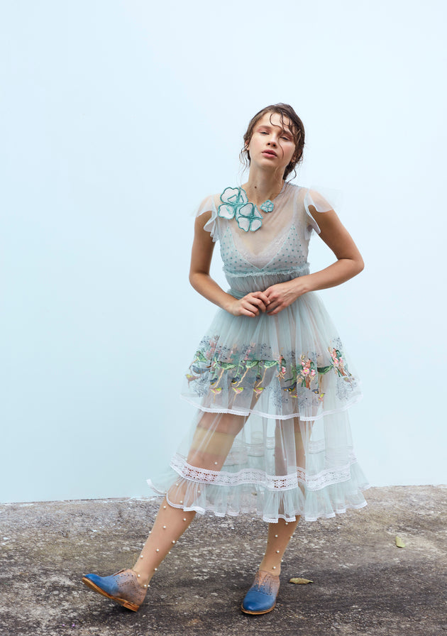 Mint layered dress