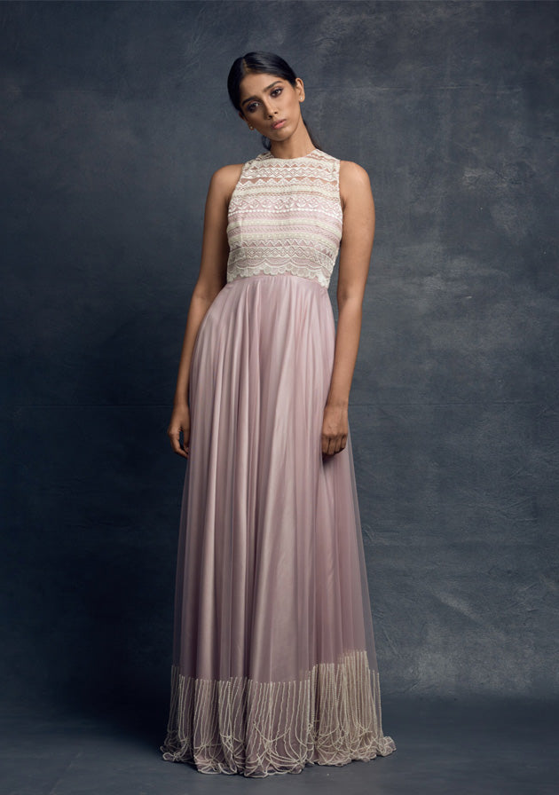 Pink Bubble Pearl Gown