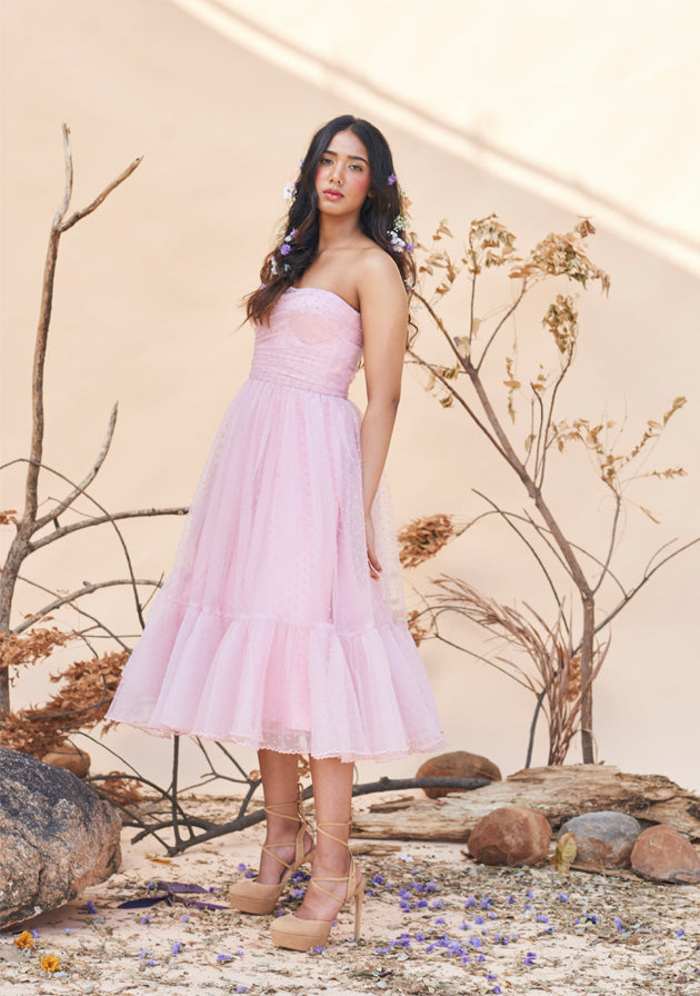 Pink one tier tube dress