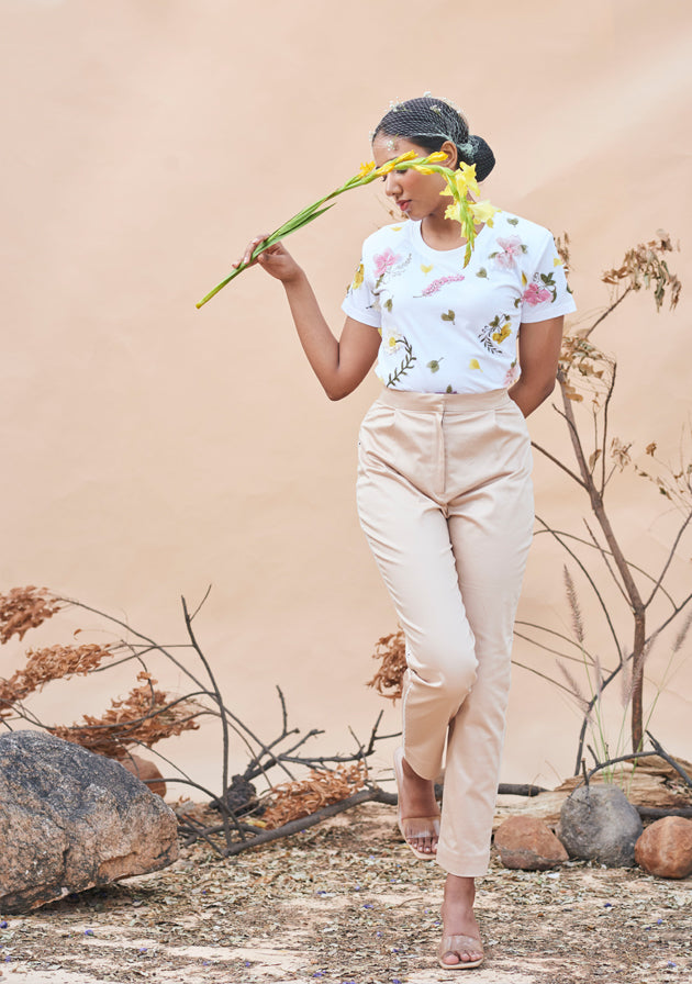 Press flower t-shirt