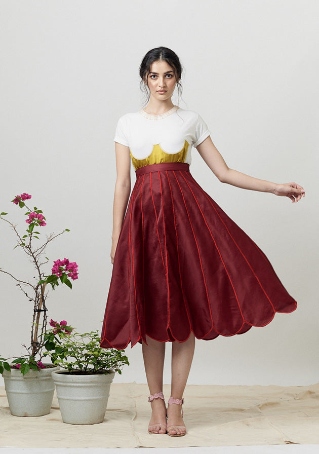 Red petal skirt
