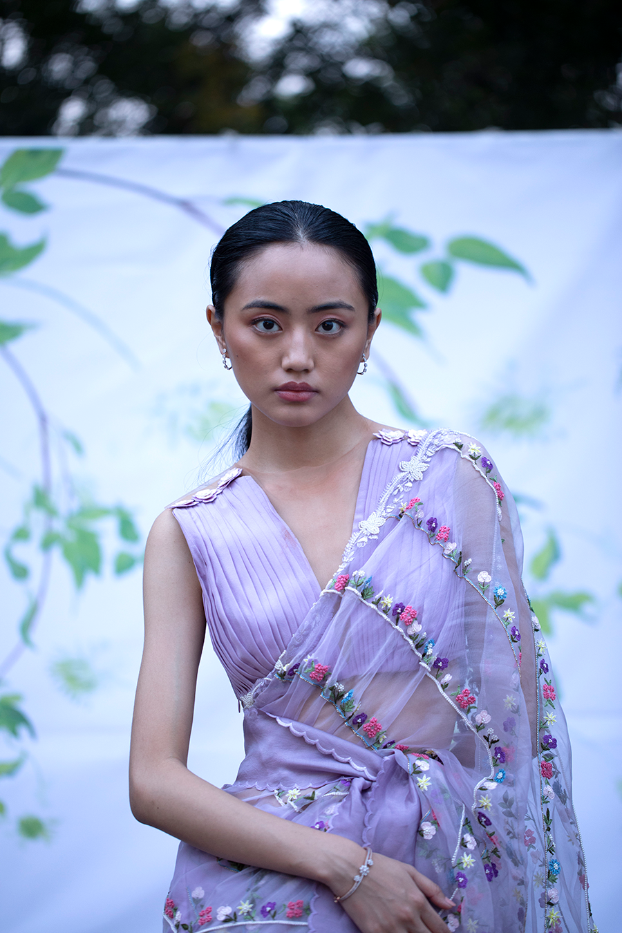 Lilac Pleated Blouse