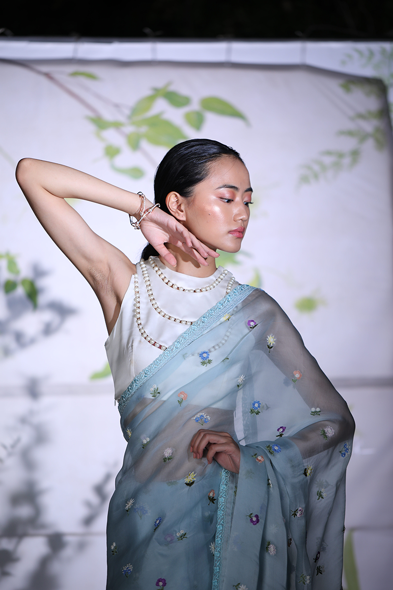 Blue Fountain Sari