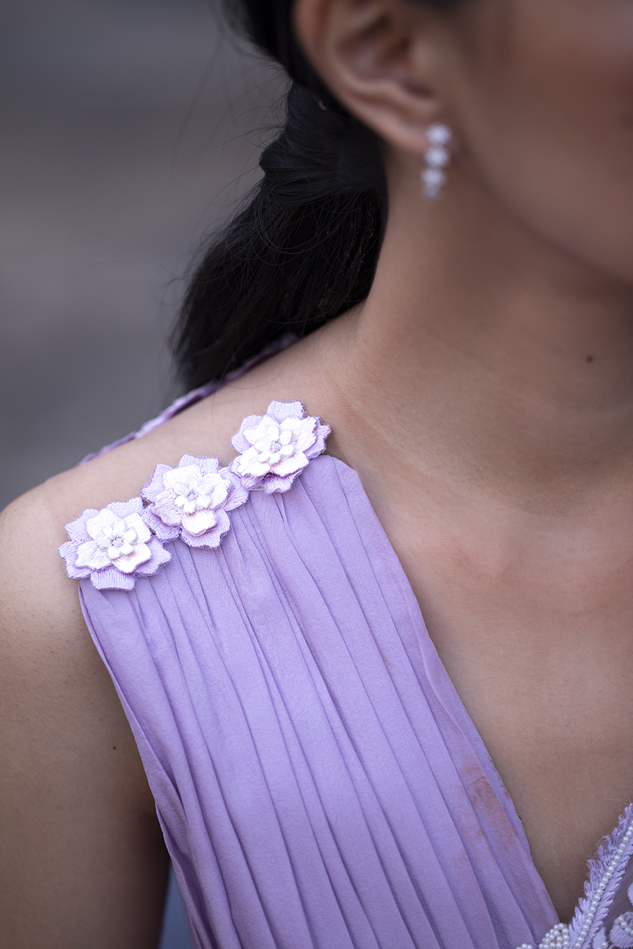 Lilac Pleated Blouse