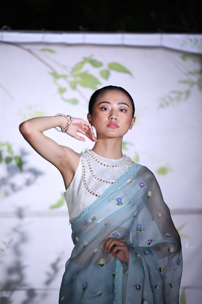 Blue Fountain Sari