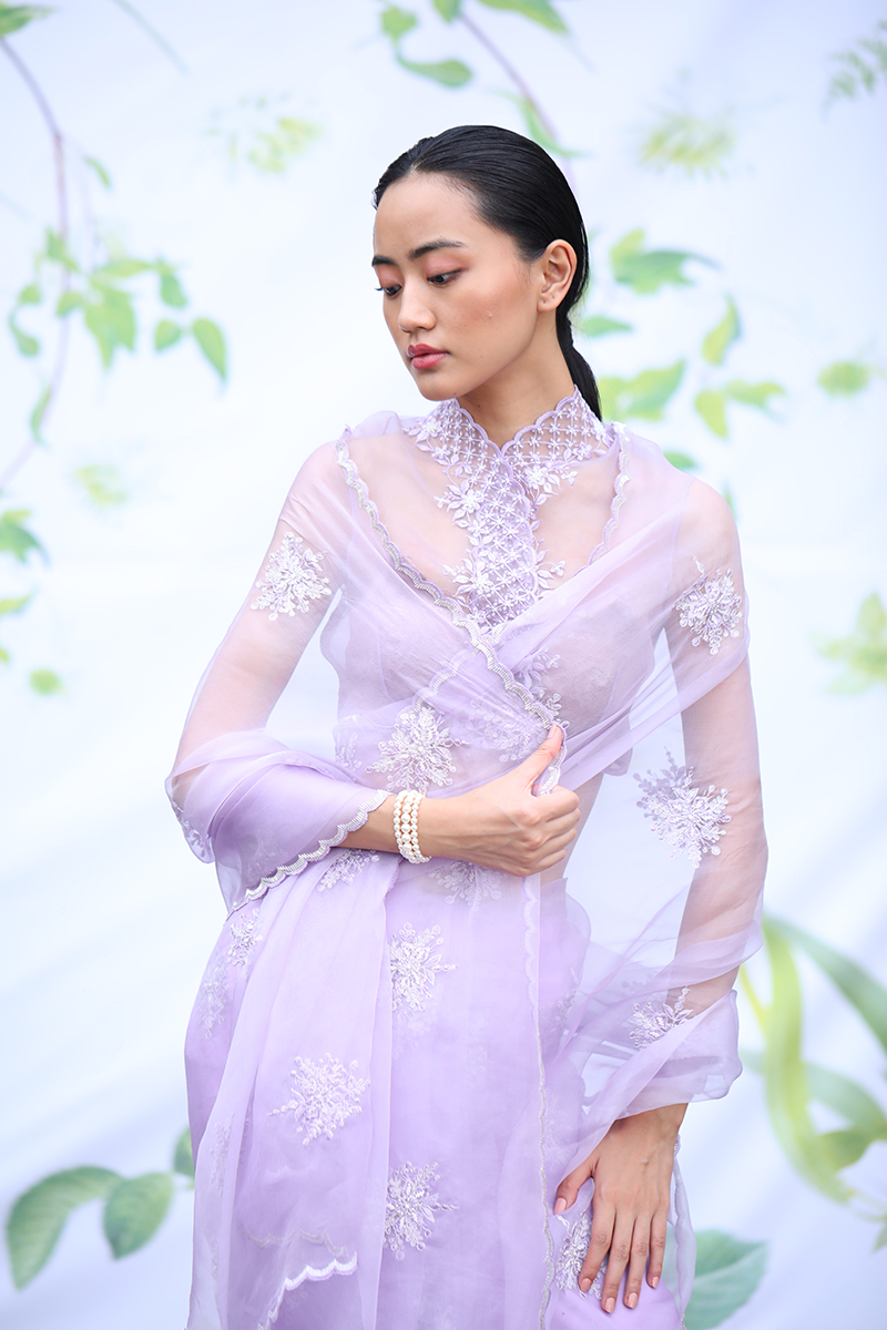 Lilac Sheer Shirt Blouse